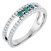 Sterling Silver Lab-Grown Alexandrite & 1/4 CTW Natural Diamond Ring